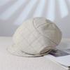 Vintage Octagonal Cap Newsboy Peaked Hat Korean Plaid Beret  Women