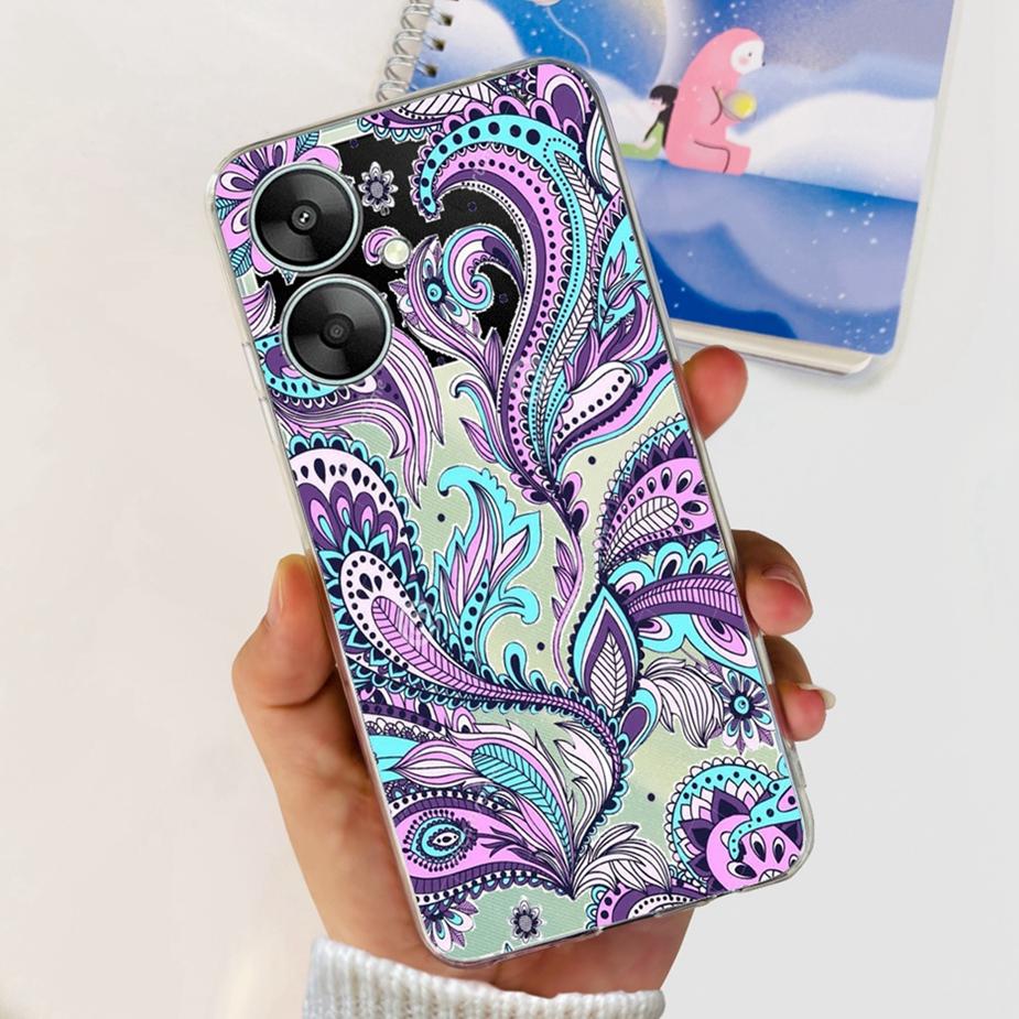 For Xiaomi Redmi 13C 5G Case Redmi 13R Stylish Painted Back Cover Soft Silicone Phone Case For Redmi 13R Redmi13C 5G Fundas Capa