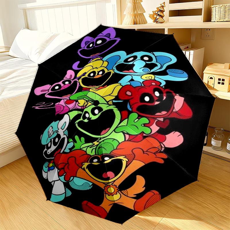 Happy smiling Cartoon Characters Umbrella 8-Frame for Travel, camping, Casual Lightweight Portable Umbrella, Essential for every family Holidays Gift