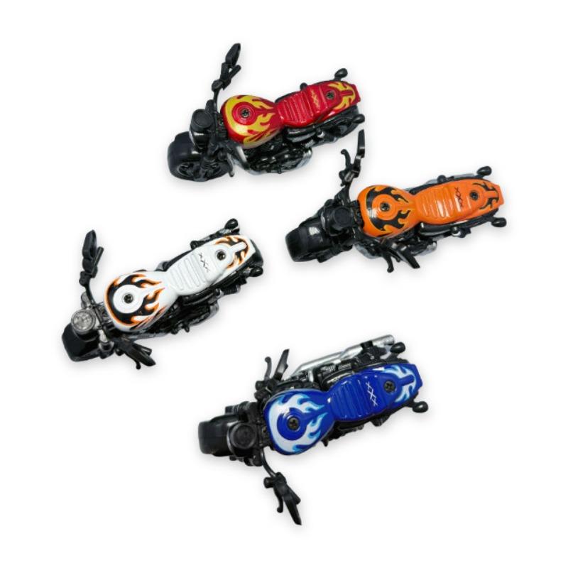 Simulated Motorcycle Pull-back Racing Alloy Car Model Clip Doll Toy Ornaments Keychain Children's Toys