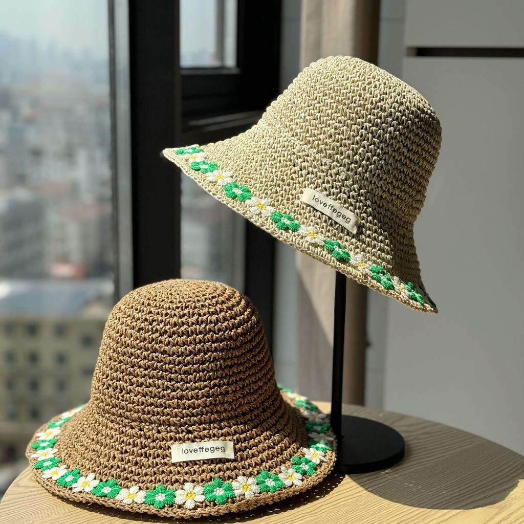 New Holiday-style Woven Straw Hat for Women, Large Brim, UV Protection, Fisherman's Hat, Beach Sun Hat
