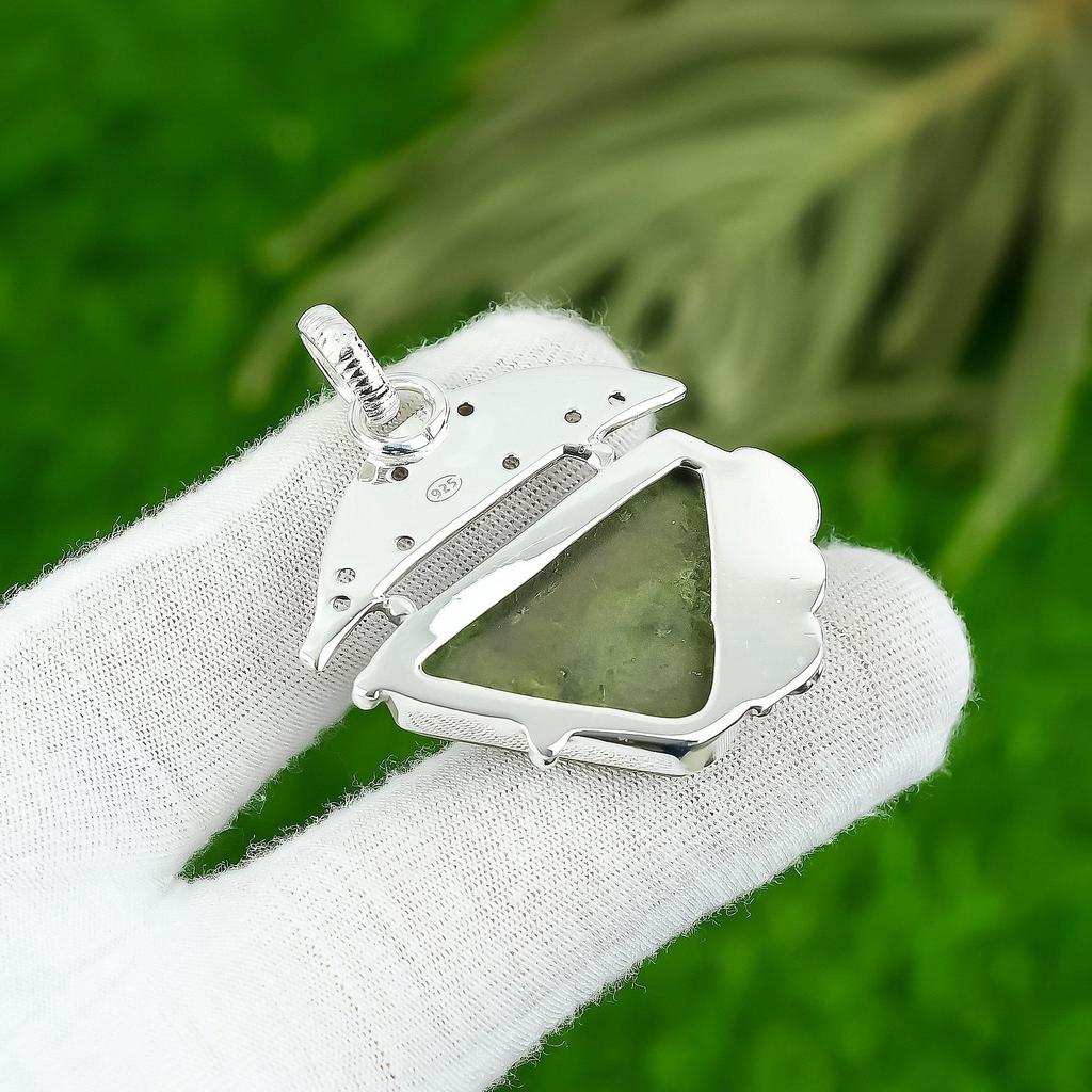 Trillion Gogunjula Stone Birthday Daughter Bezel New Pendant 925 Sterling Silver