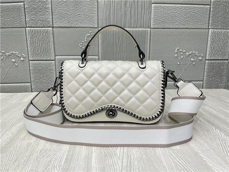 Premium light luxury leather women's bag rhombus small square bag handbag first layer cowhide temperament women's messenger bag