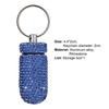 Medicine Organizer Bottle Pill Box Tablet Holder Sparkling Fine Workmanship Full Rhinestone Aluminum Alloy Vial for Hiking