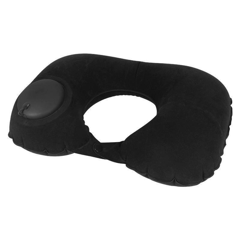

Inflatable U-Shaped Neck Pillow – Self-Inflating, Flocking Skin-Friendly for Office, Camping, Hiking, Car Nap & Travel чорний