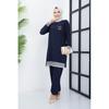 Islamska szafa damska prążkowana tunika spodnie garnitur hidżab