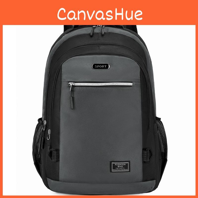 Letter Printed High Capacity Oxford Material College Student Bookbag With Curved Shoulder Straps For Education