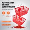 Shopping Basket Portable Grocery Basket 12PCS 21L with Handle & Stand Red