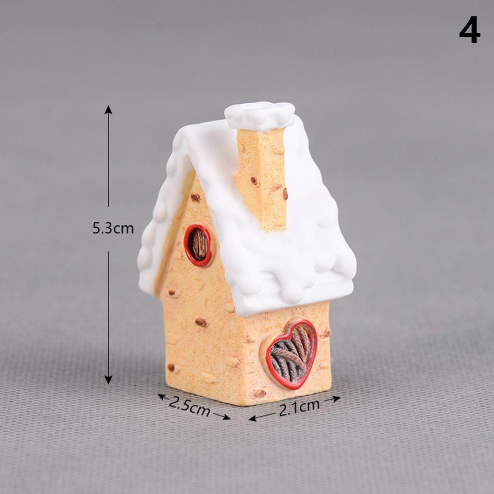 Micro Landscape Mini House Figurines Villa Model Miniature Snowcap Cottage Christmas Decorations