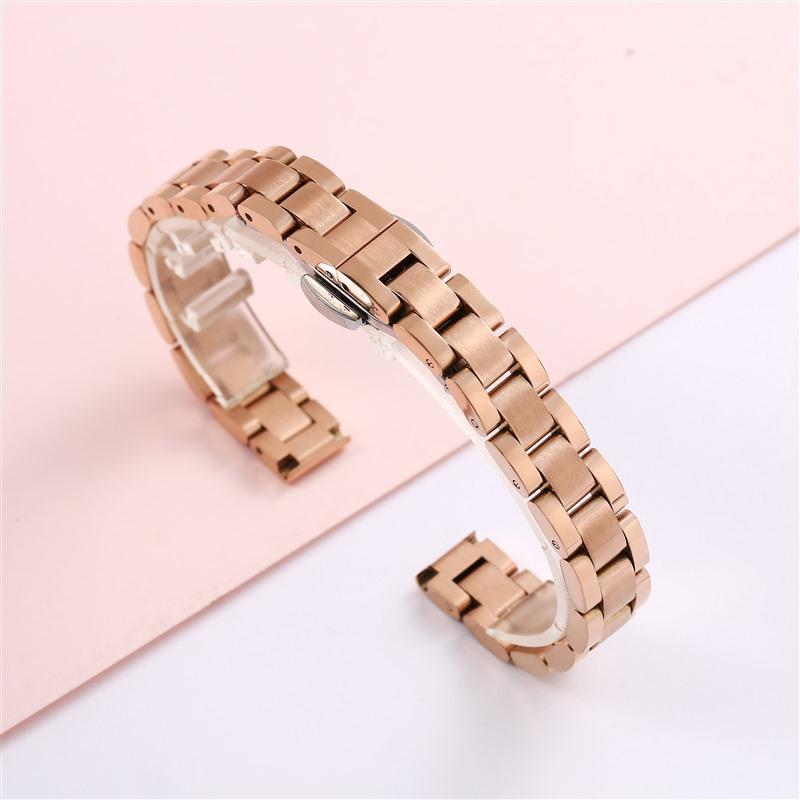 

Трехзвенный ремешок для часов из нержавеющей стали с застежкой-бабочкой для iWatch Little Green. 12mm