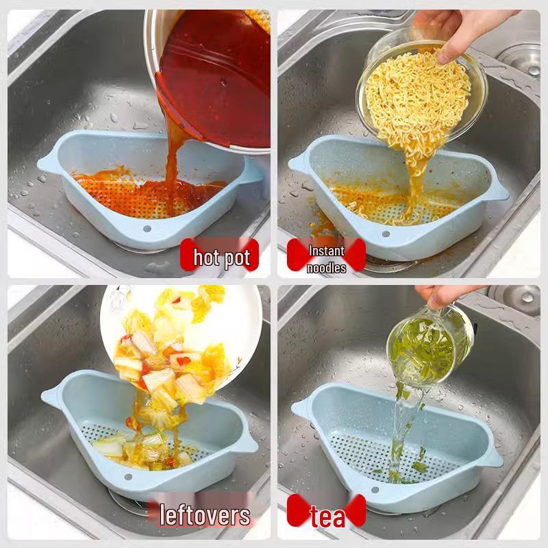 Vegetable Washing Basin Drain Basket & Filter Net for Kitchen Sinks