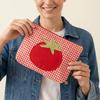 Red Grid Cosmetic Bag Large Capacity Pencil Pouch Cute Women Toiletry Bag Girls