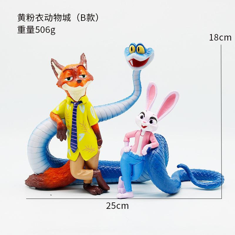 Anime Zootopia 2 Nick Wilde Judith Laverne Hopps Gary Snake Figure Computer Case Decoration Model Doll Desktop Ornament Toy Gift