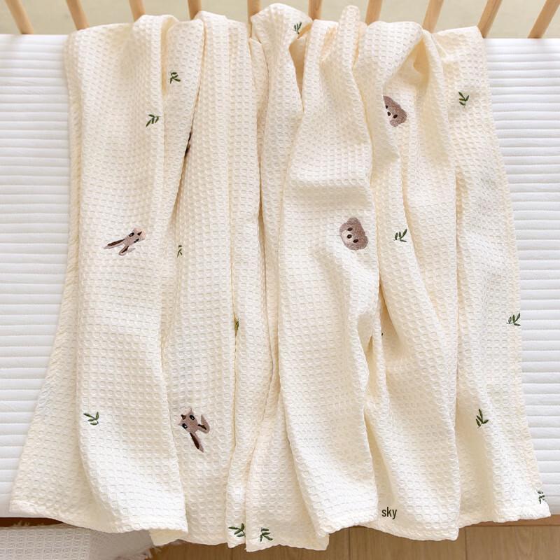 GPPNKC Baby Waffle Knit Bamboo Cooling Blanket
