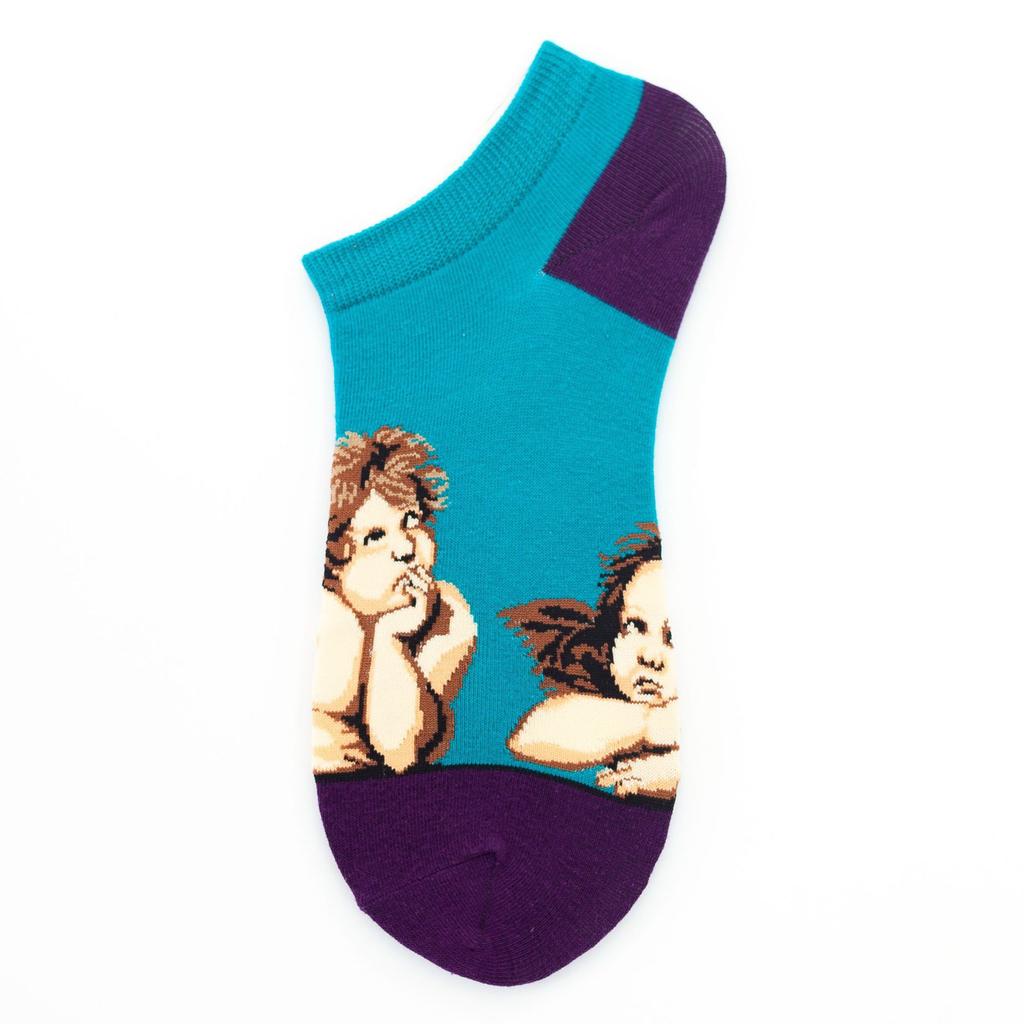 40 Style Fashion Colorful Short Socks Men Cotton Novelty Oil Painting Animals Food Avocado Casual Funny Ankle Sox