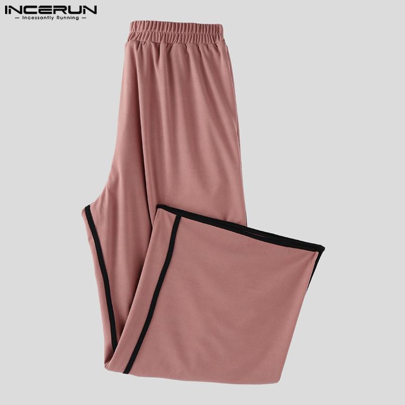 INCERUN 2PCS Men Sleeveless Stitching Waistcoat and Long Pants Outfits Sets