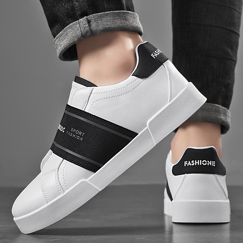 

Мужская обувь весна 2025 новые маленькие белые туфли мужская повседневная кожаная обувь модный бренд обувь на одной педали удобная уличная обувь для ленивых 39