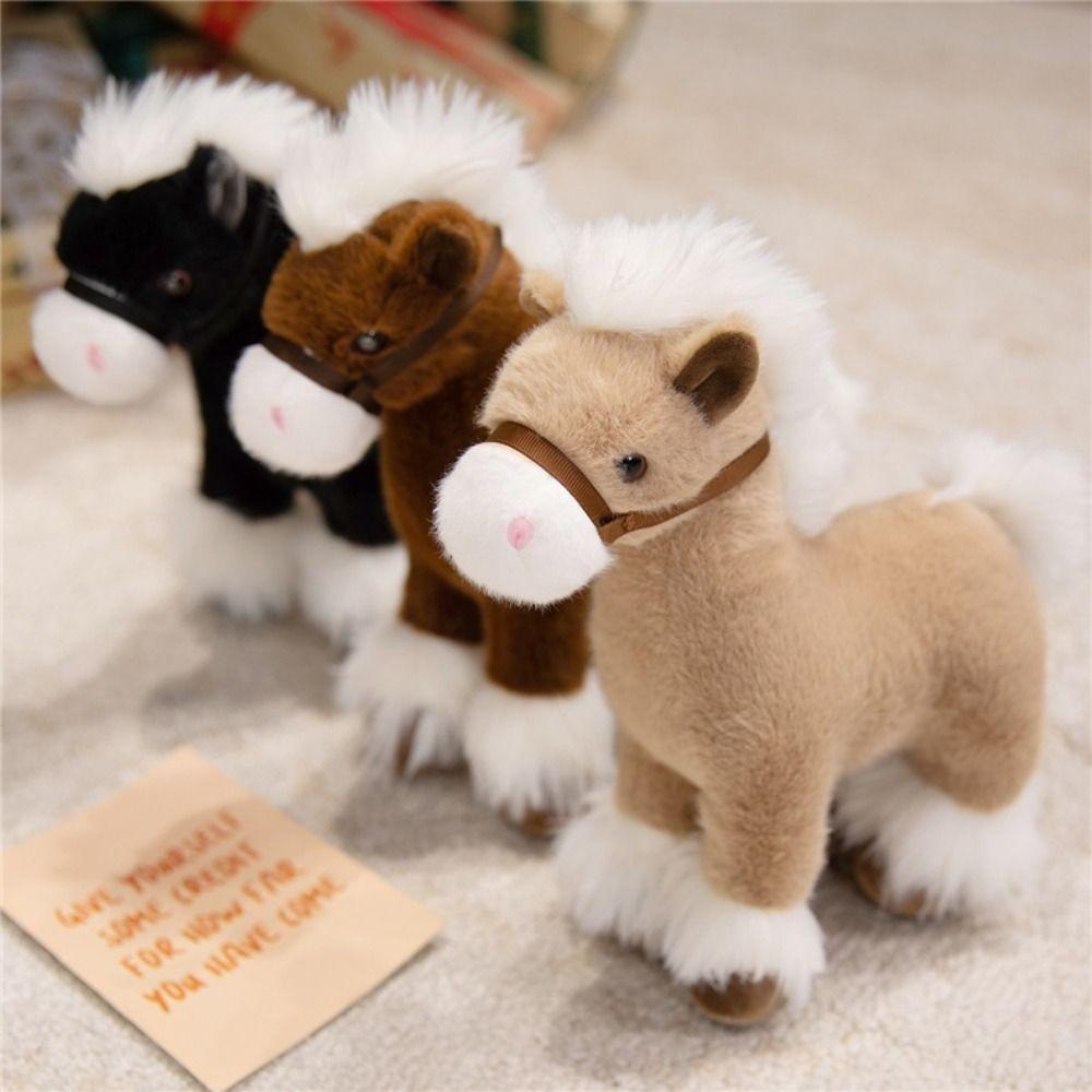 PP Cotton Realistic Horse Plush Toys Soft Horse Mascot Stuffed Animal  Festive Decor