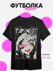 T-Shirt with Anime Eyes Print