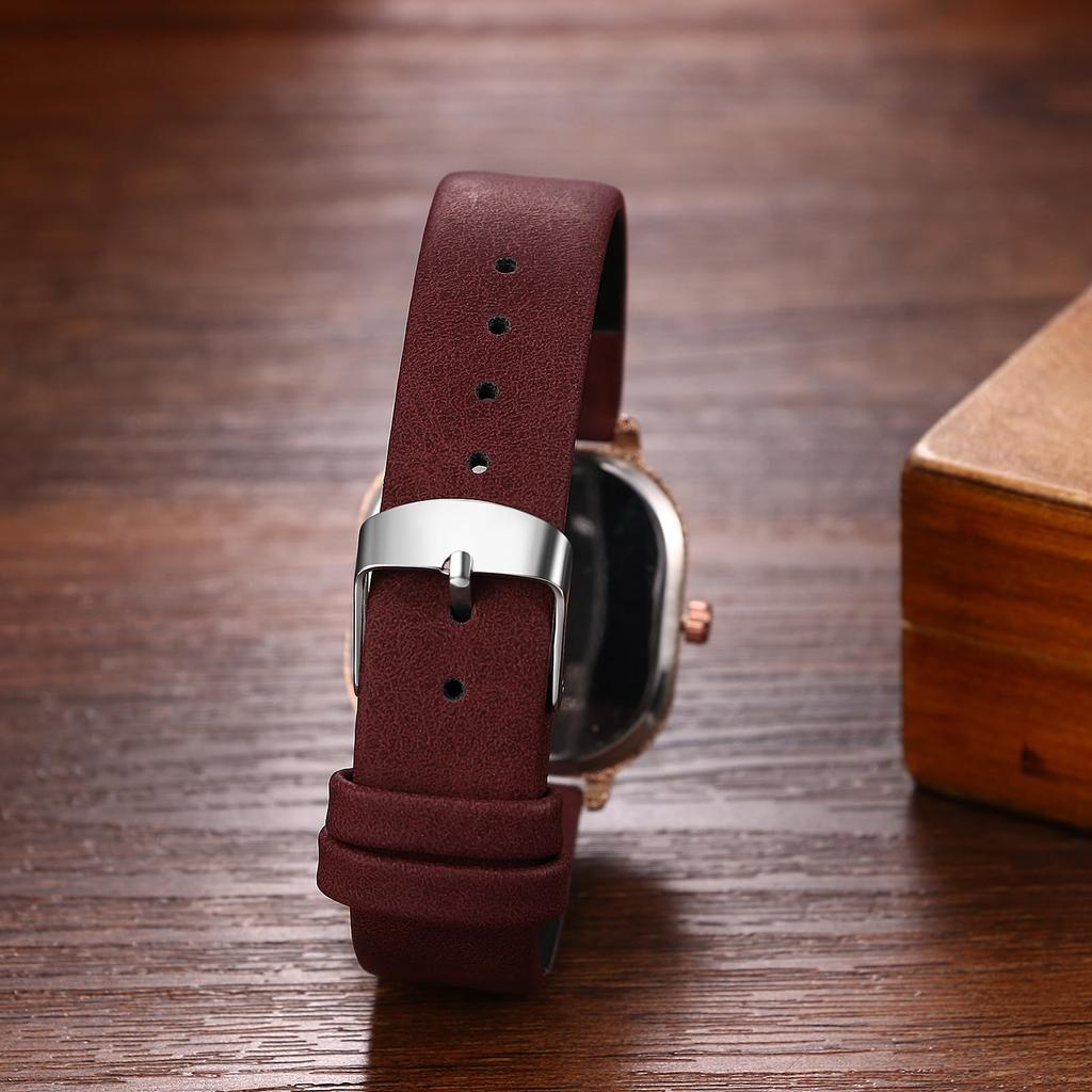 Women's Watch Leather Strap Simple Antique Square Analog Waterproof Leather Belt Casual Business Fashion Watch Women's Accessories - Birthday
