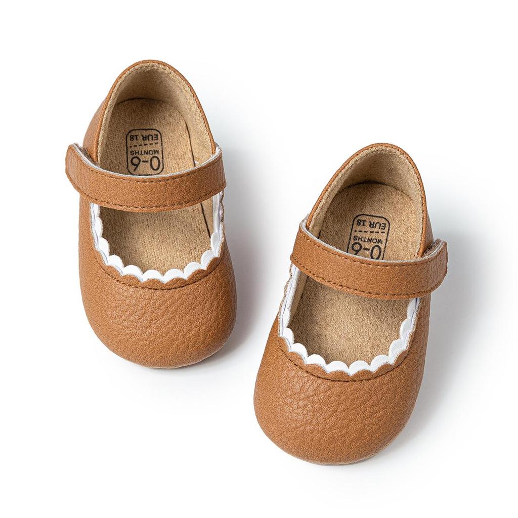 Baby Princess Shoes 0-1 Year, Soft Non-slip PU Leather with Bowknot, Suitable for Spring/Autumn.