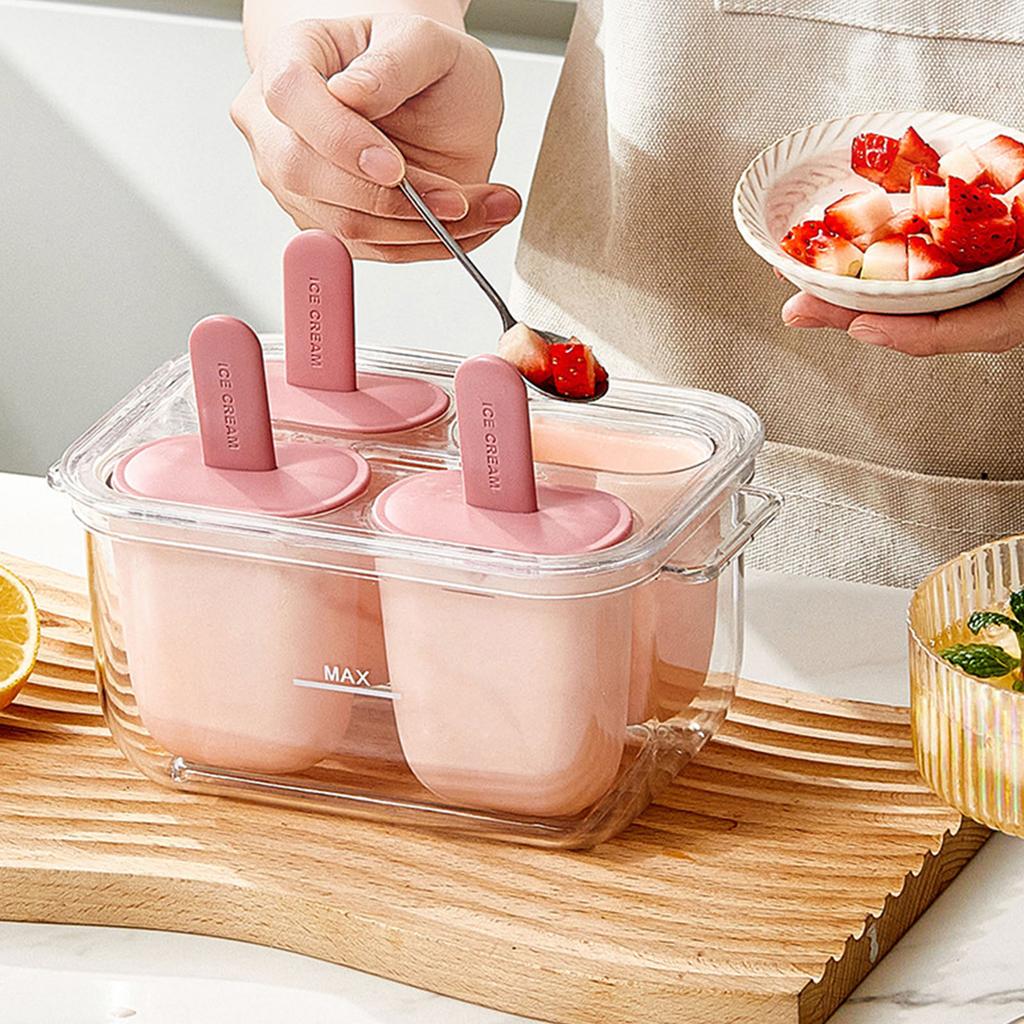 Creative Homemade Popsicles Mold Double Layer Ice Cubes Tray Food Grade Ice Cream Maker for Parties Kitchen Supplies