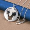 925 Sterling Silver 16-30 Inch Exquisite Round Cross Pendant Necklace, Women's Charm, Wedding Jewelry Accessories, Gifts