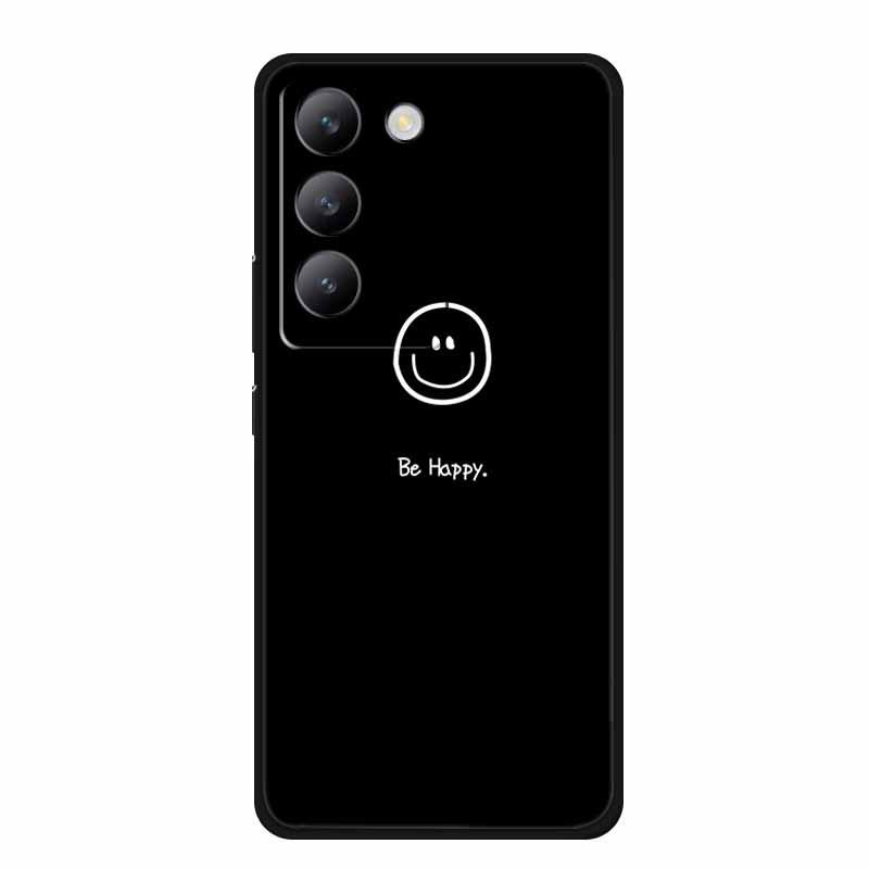 Capa de Celular Macia TPU Preta Vivo V40 SE - Design de Linha Simples