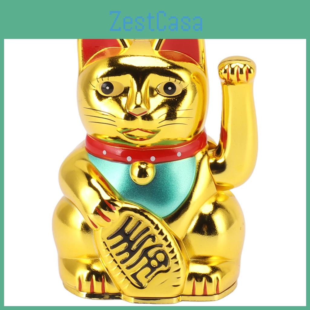 Inch Decor 4 Lucky Cat Hand Waving Welcoming Cat For Home Desk Ornament Gift Giving Gold