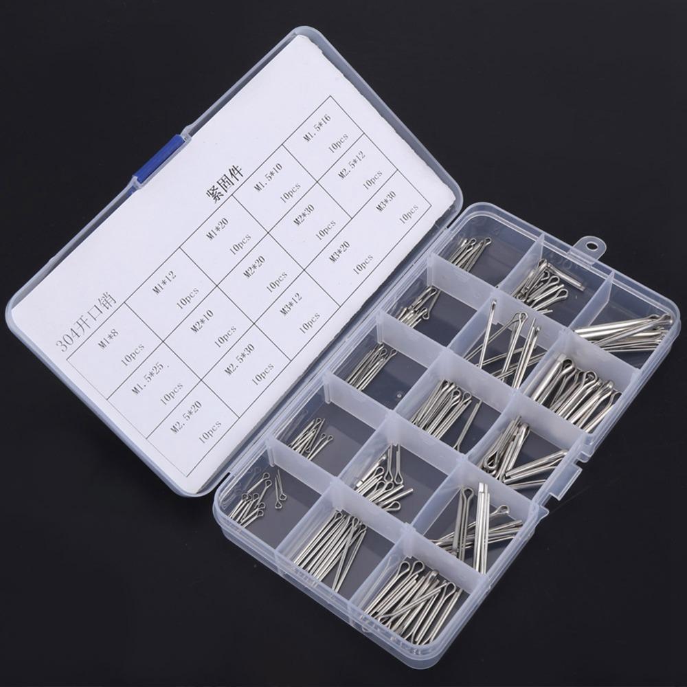 150 Pcs 304 Stainless Steel Cotter Pins 15 Sizes Heavy Duty Hardware Pins Small Cotter Pins Carter Pins Kit