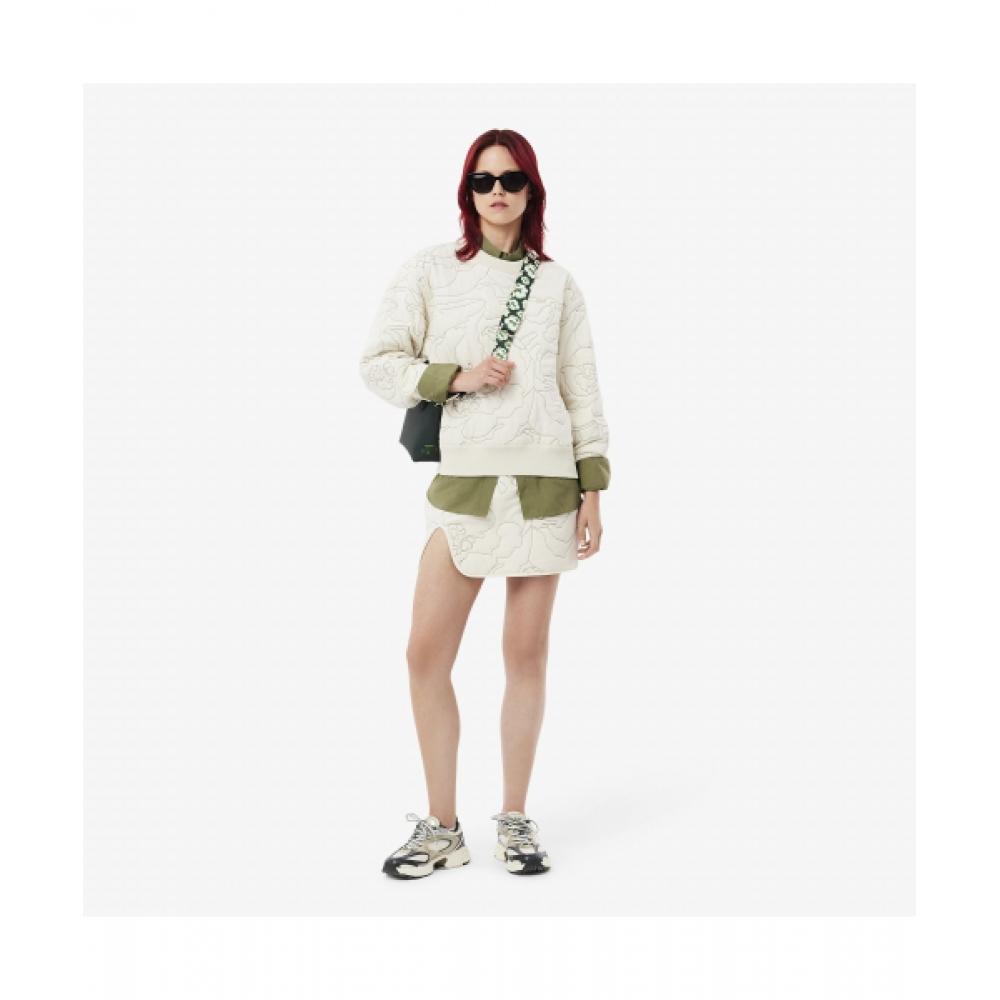 Lacoste Women S Flower Pattern reverSible Padded SweatShirt [white]
