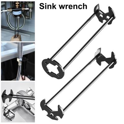 Multifunctional Sink Wrench Heavy Duty Carbon Steel 360 Degree Rotation Faucet