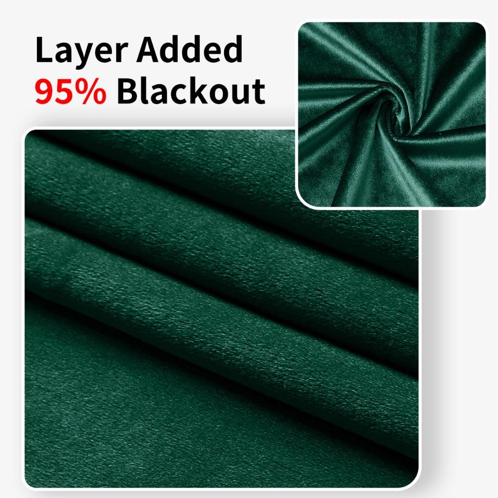 Light-blocking Velvet Curtain Solid Color Soft Texture Touch Blackout Curtains Noise Reducing Through-rod