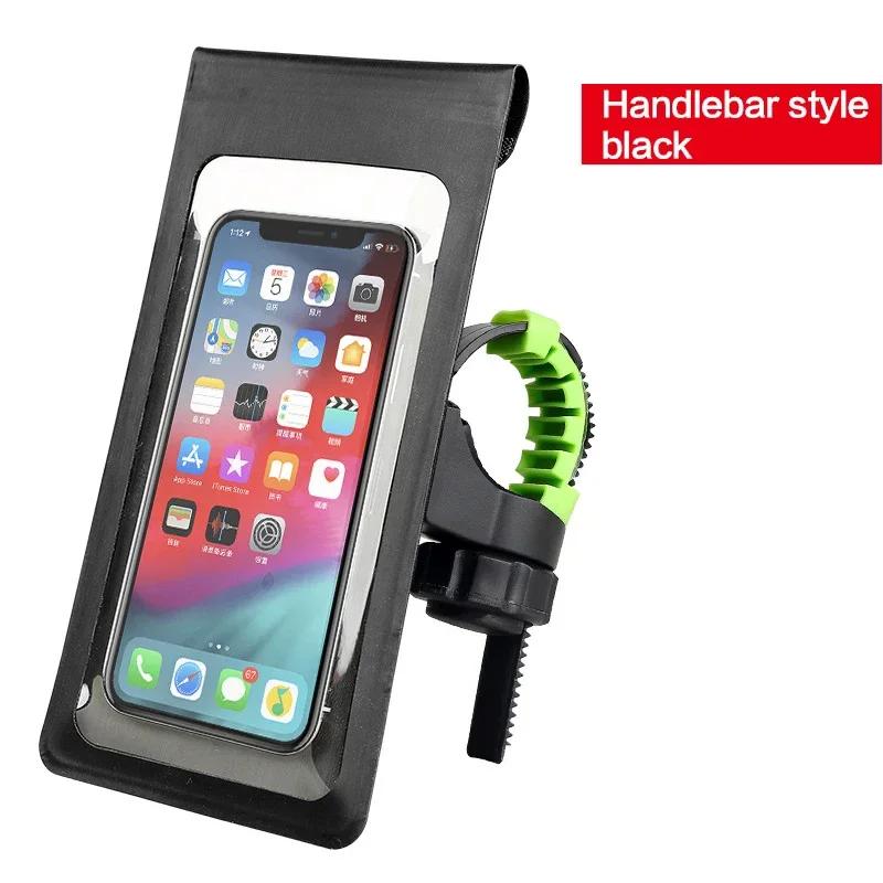 Bicycle Motorcycle Holder Waterproof TPU Touch Screen Cell Phone Rental Handle Installation for 6.5 inch Smartphone Bike Mount
