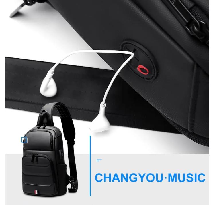 Outwalk Neue lichtreflektierende Herrenmode-Umhängetasche, multifunktionale Brusttasche für Outdoor-Reisen