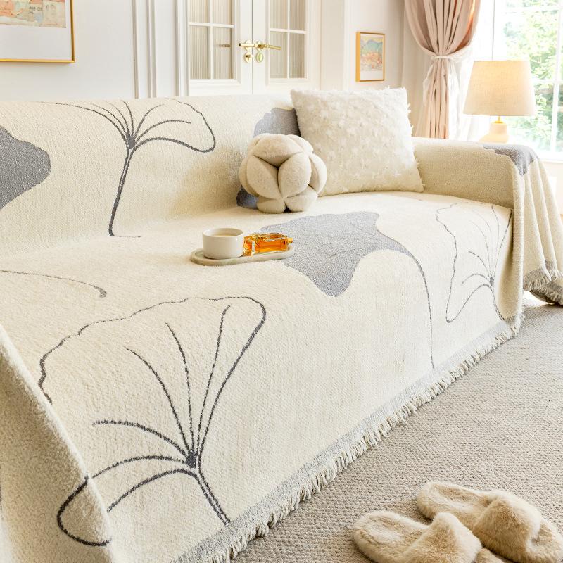 Half Plush Sofa Towel Autumn and Winter Modern Simple Light Luxury High-end Sense Cover All-inclusive Cover Cloth Blanket Seat Cushion