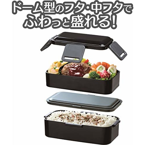 Skater Bento Box 850ml Antibacterial Fluffy 2 Tiers Large Capacity Men's Tom & Jerry Coffee Made in Japan PFLW9AG-A