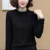 Mom's Slim Fit Long Sleeve Base Layer In Threaded Velvet - Versatile for Spring, Autumn, and Winter