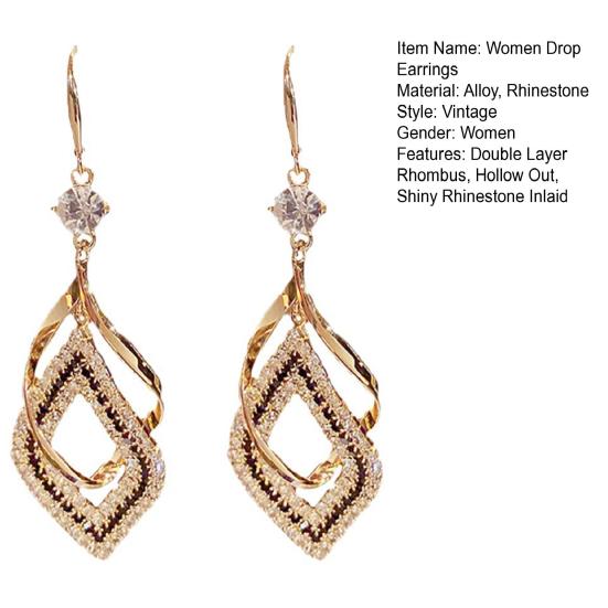 Pendant Earrings Shiny Long Dress Up