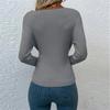 Women's Fashion Front Irregularly Crossed Long-sleeved  Knitted Pullover Sweaters Slim Ribbed Knitted Sweaters