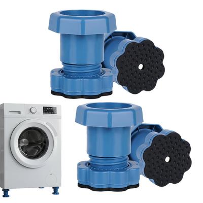 4 Pieces Height Adjustable Support Shock-absorbing Anti-slip Foot Pads Noise Leveling for Stops Moving Washing Machine Stand