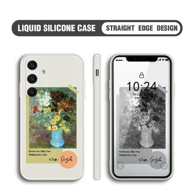Artistic Oil Painting Phone Case for iPhone 15 14 13 12 11 Samsung Galaxy A12 A52 S24 S23 Xiaomi POCO Redmi Soft Square Liquid Silicone Cover Casing