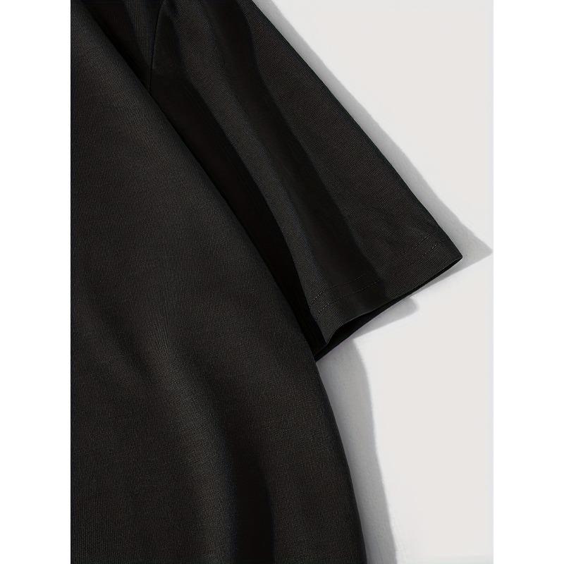 European Size Men'S Plus Size T-Shirt with Cross Print, Casual Crew Neck Short Sleeve Tee, Breathable All-Match Fashion Top, Casual Wear