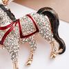 Keychain Pendant Sparkling Rhinestones Horse Design Metal Keyring Decorative Key Holder Friends Bag Decoration