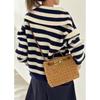 New women's bag frosted leather metal rope buckle leather woven niche simple large-capacity portable shoulder bag