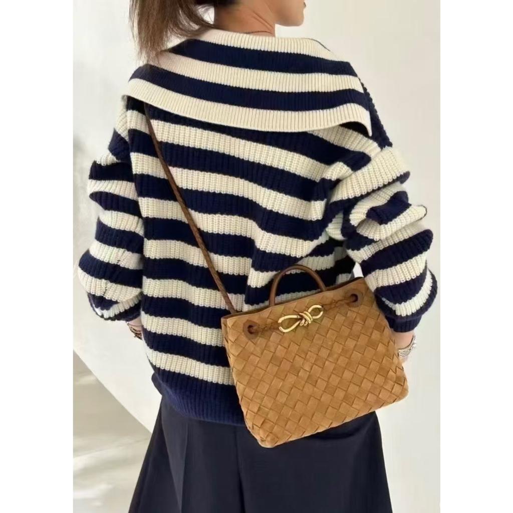 New women's bag frosted leather metal rope buckle leather woven niche simple large-capacity portable shoulder bag
