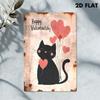 Cute Cat Metal Wall Sign 8x12in Romantic Valentine Gift Farmhouse Home Decor