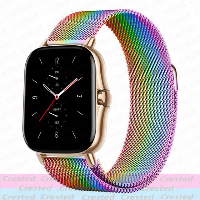 20mm/22mm Magnetic Band For Amazfit GTS/4/2/2e/3/GTS2 Mini/GTR 47mm/GTR2/3/Pro/4 Stratos Metal Watch Bracelet Amazfit Bip Strap