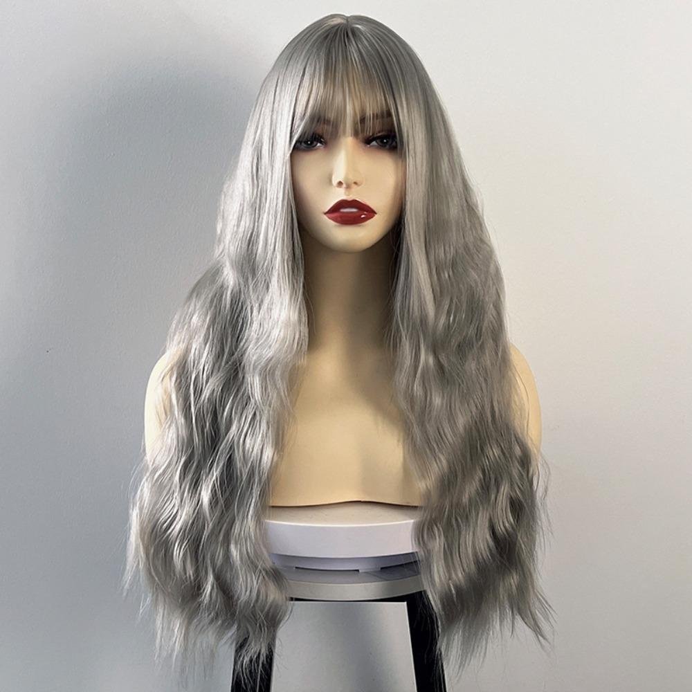 Halloween Long Water Wave Wig Cosplay Women Layered Wigs Orange Brown Gold Curly Wigs  Carnival