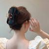 Satin Bow Women Hair Claw Clamps Gold Color Metal Hair Crab Hair Clips Girl'S Daily Gifts Hair Accessories